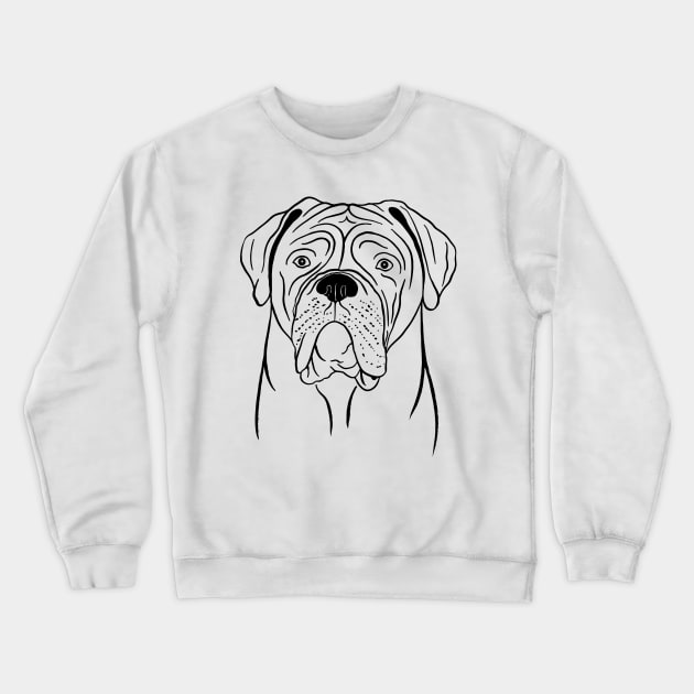 Dogue de Bordeaux (Black and White) Crewneck Sweatshirt by illucalliart